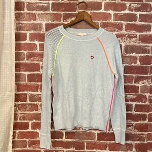 Lisa Todd Light blue Sweater with Heart and Neon Accents